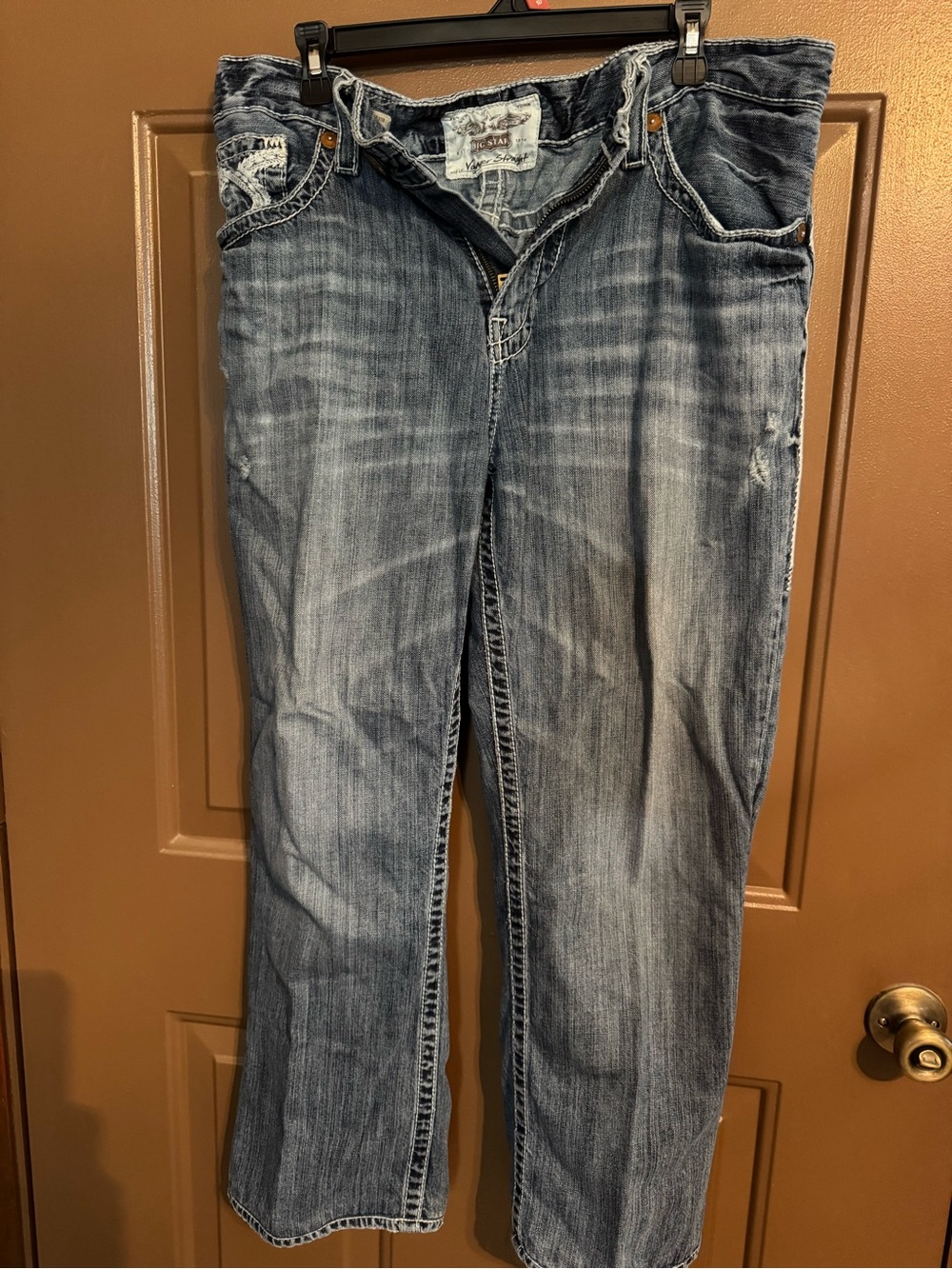 Big Star Men’s Washed Blue Straight Leg Jeans